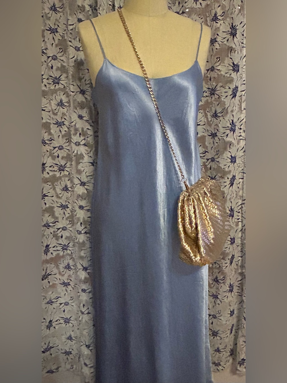 Vince Hammered Satin Slip Dress in Light Periwinkle L